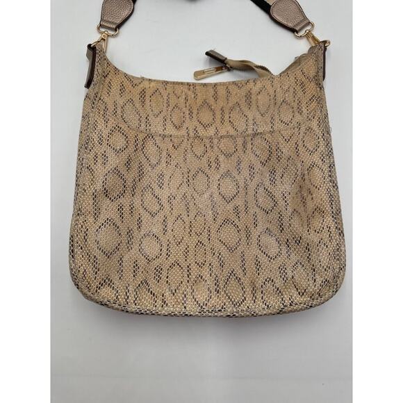 Snake Print Crossbody Bag w/ Gold Accents & Adjustable Strap - Picture 2 of 9